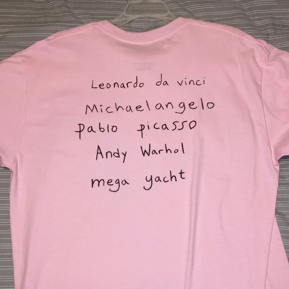 Men’s Mega Yacht “a brief history of art” T shirt - Picture 4 of 4